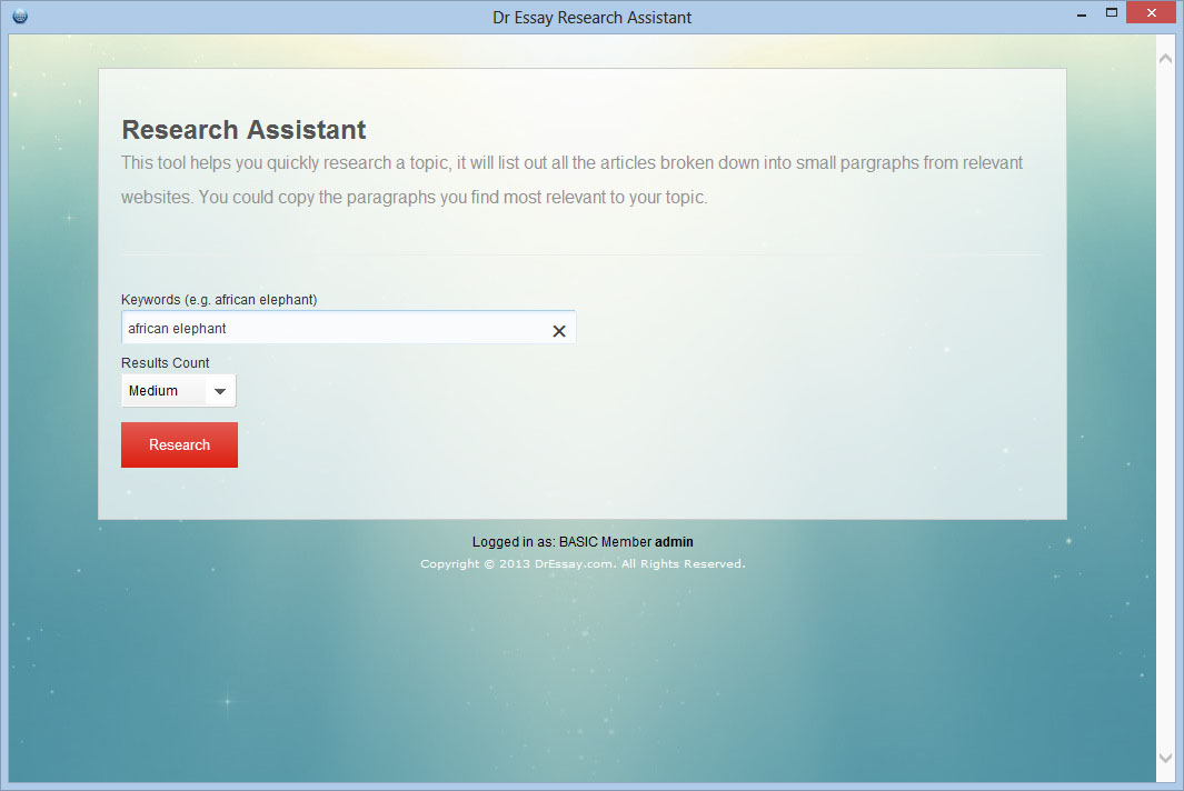 Research Assistant Form